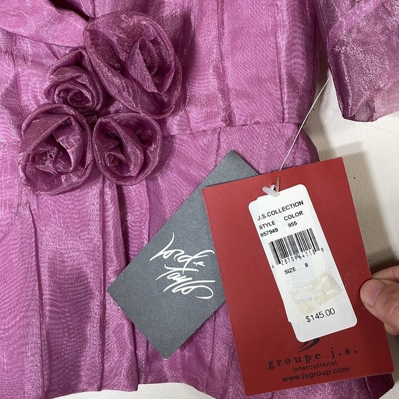 NWT. JS Collections 8 3D Floral Zipper Back Organza Blouse. - Picture 2 of 13